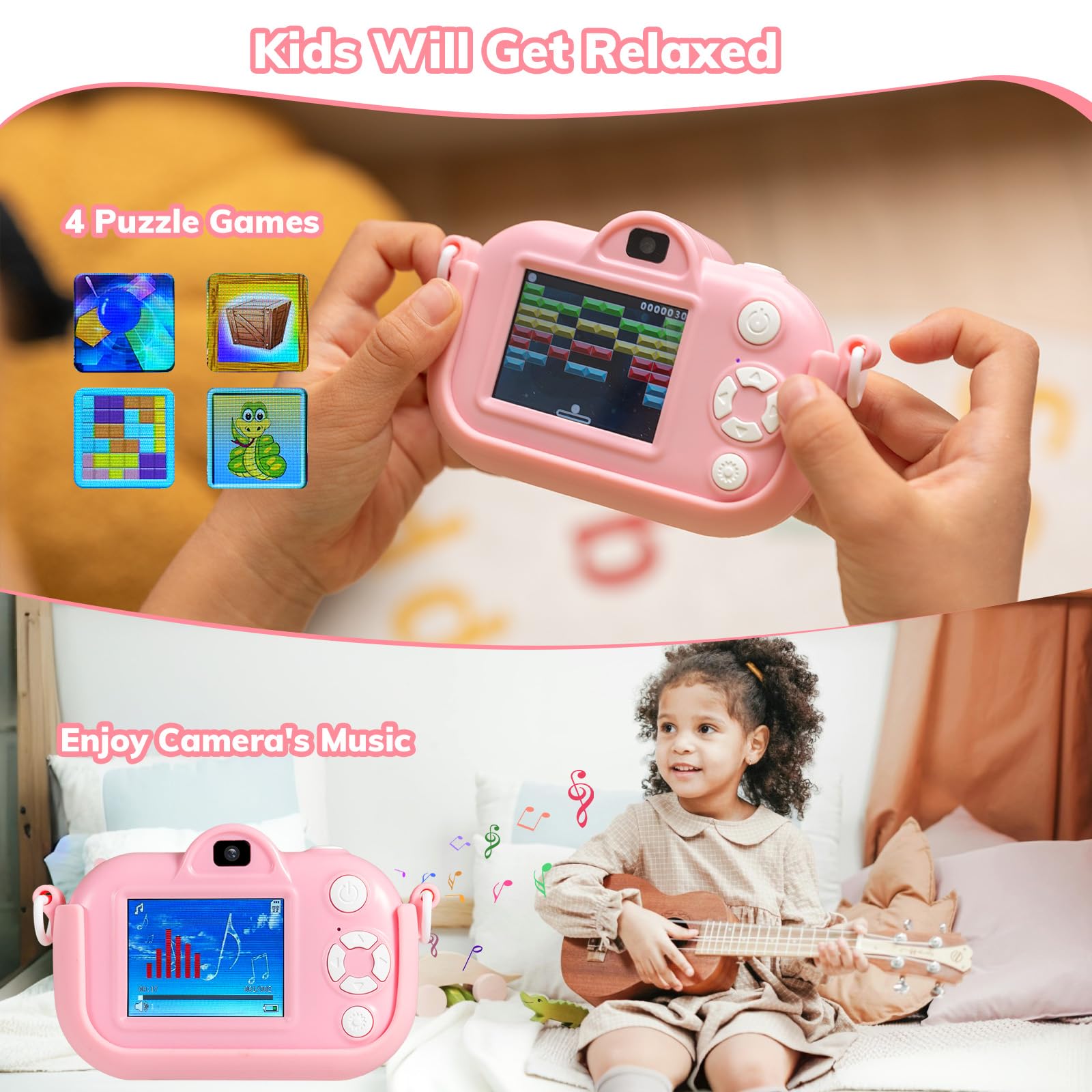 Lokiqua kids camera with lanyard for hands-free carrying