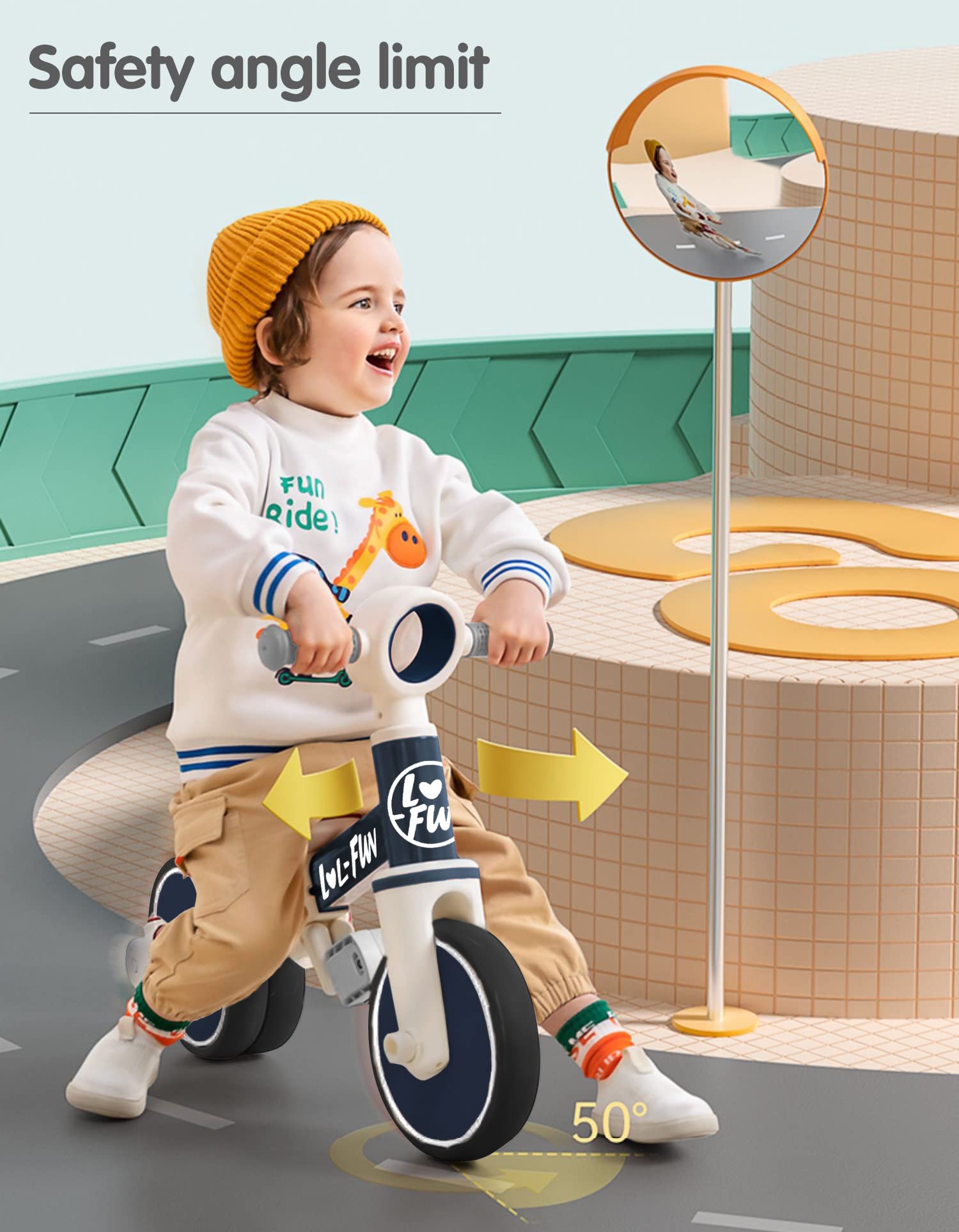 LOL-FUN 4-in-1 mode transition showing easy switch for growing toddlers.