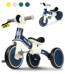 LOL-FUN baby balance bike front view showing sturdy frame for safe indoor and outdoor play.