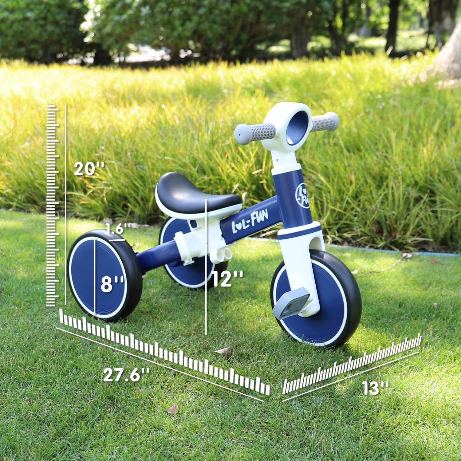 LOL-FUN wheels detail shows upgraded large wheels for stability on varied surfaces.