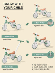 Parent push handle in action for guided LOL-FUN riding.