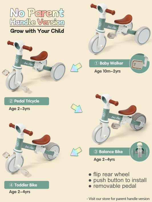 LOL-FUN tricycle mode switch demonstrates 4-in-1 versatility