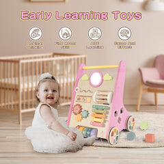 LOL-FUN walker with rubber wheels protects floors during first steps