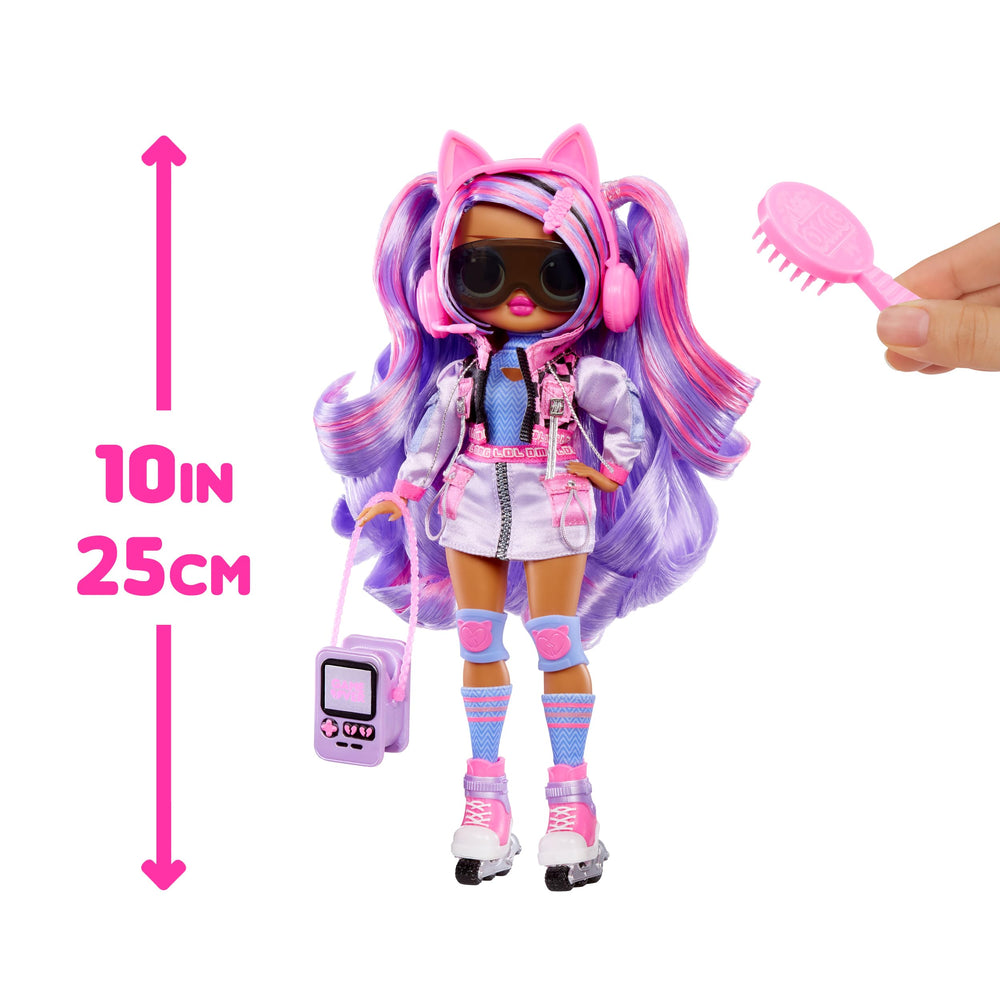 L.O.L. Surprise Ace fashion doll wearing glasses and cat-ear headphones for stylish accessorizing.