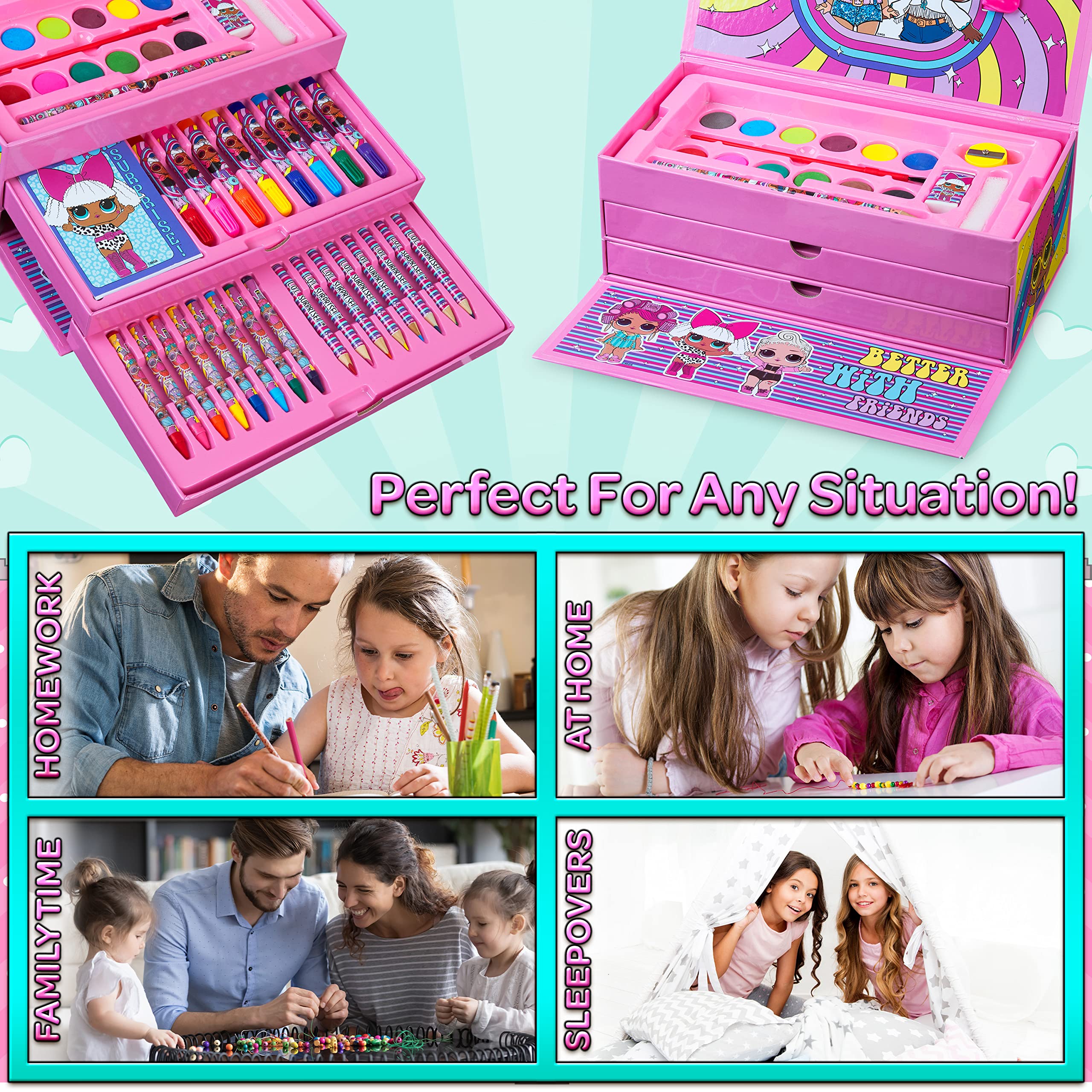 L.O.L. Surprise! crayons and pencils for bold textures in art