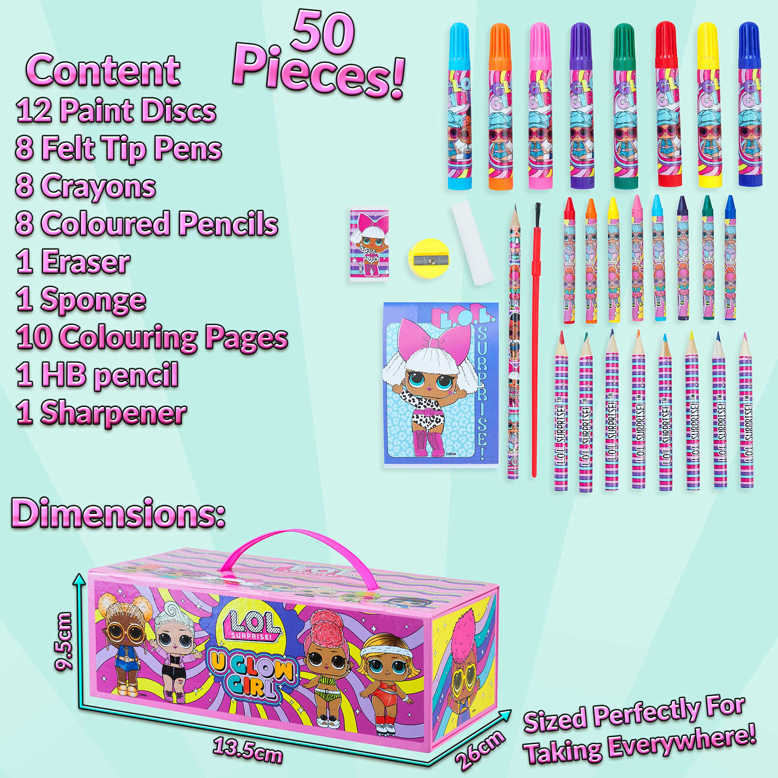 L.O.L. Surprise! drawing tools with eraser and sharpener for detail work