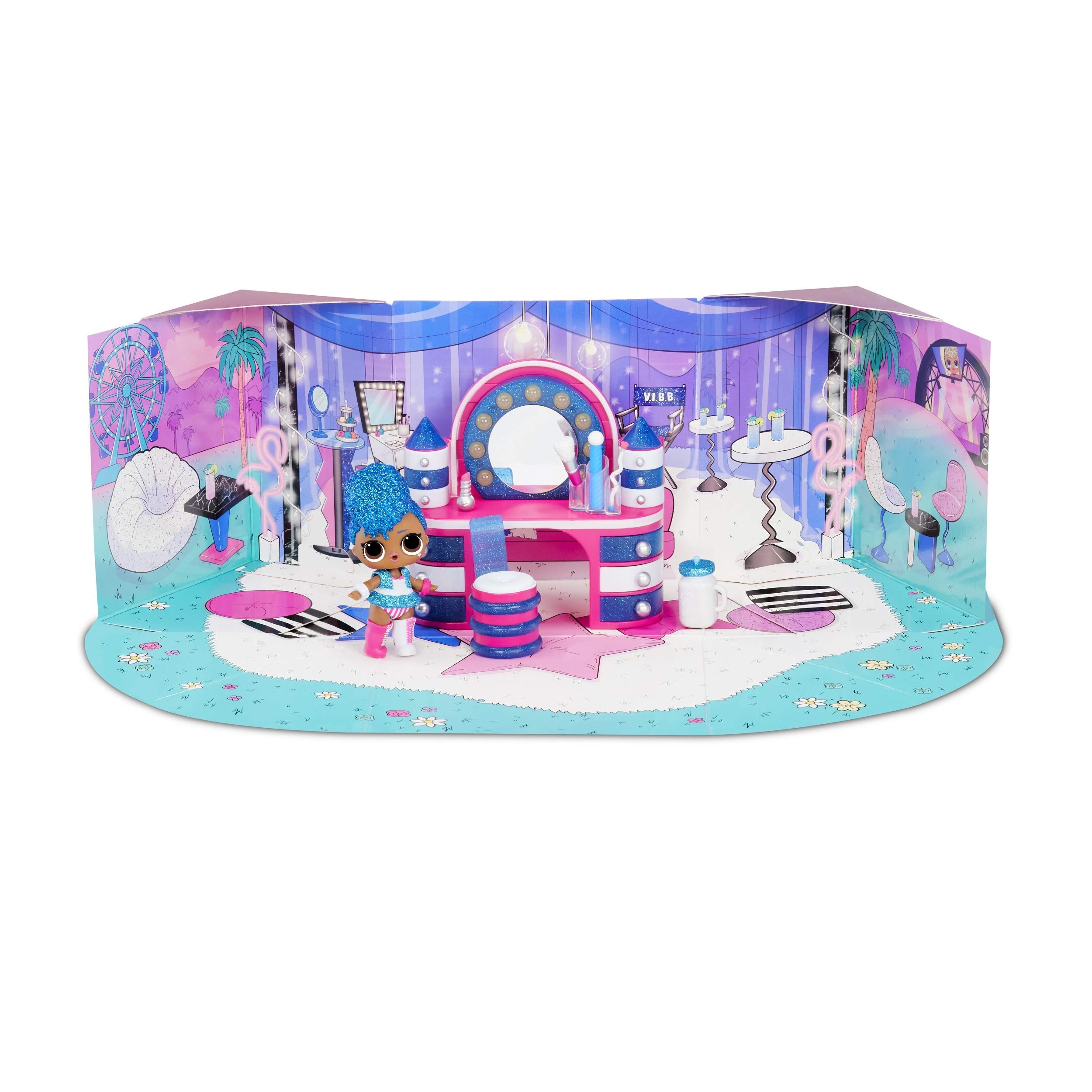 L.O.L. Surprise! Backstage chair provides a comfy seating spot for doll styling.