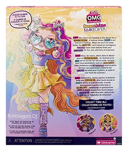 L.O.L. Surprise! OMG Sunshine Bubblegum DJ collectible with extra outfits for storytelling