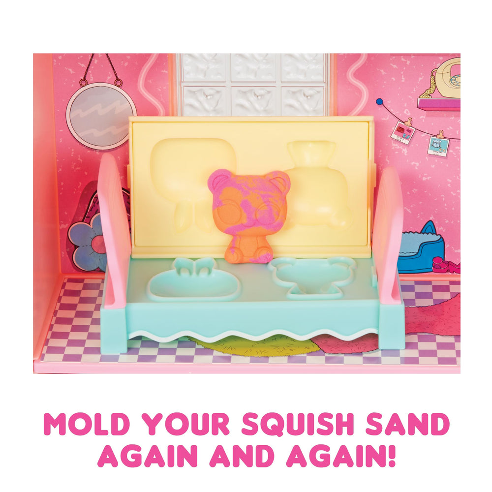 L.O.L. Surprise Squish Sand molds laid out to spark creative sculpting and stories.