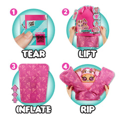 LOL Surprise Tweens inflatable pink puppy costume fully inflated for two-friend play.