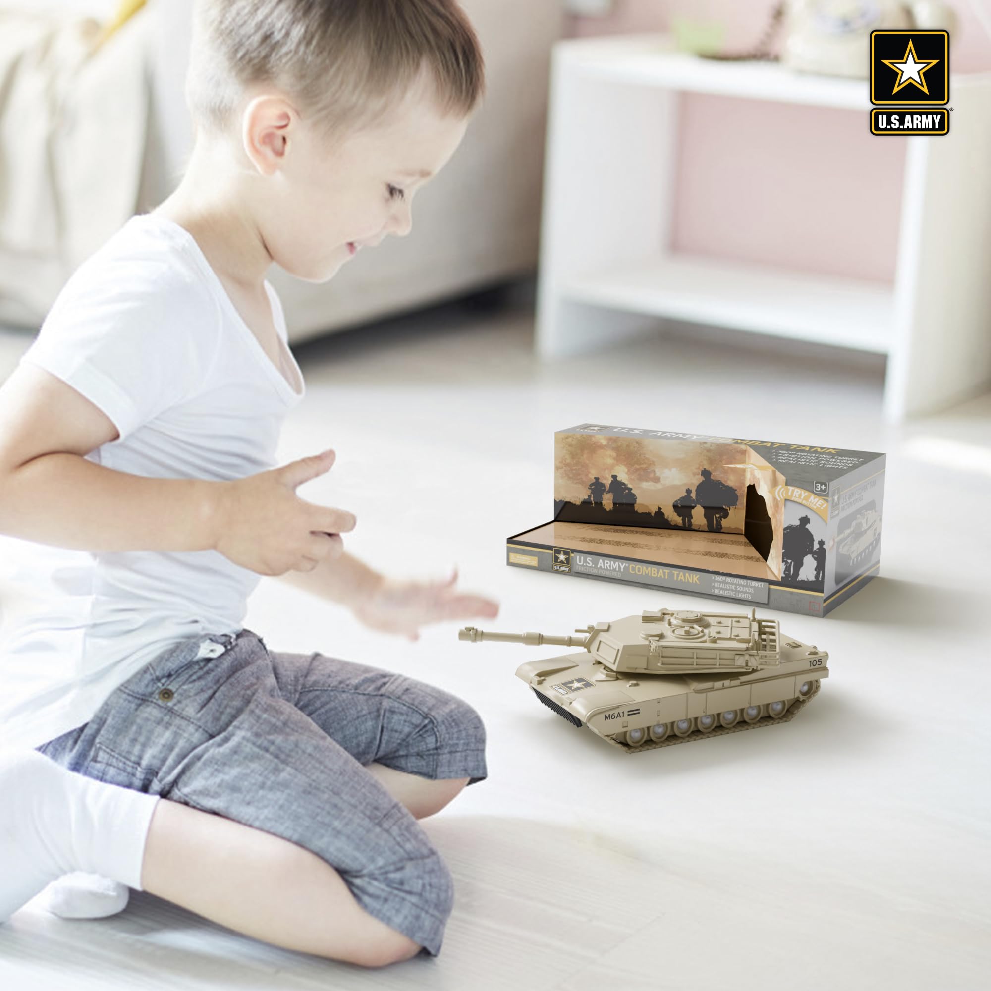 Lollipop Army Tank side view showing compact design for indoor use