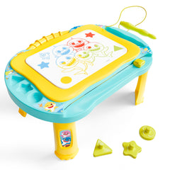 Lollipop Baby Shark magnetic board features easy erase for quick art sessions.