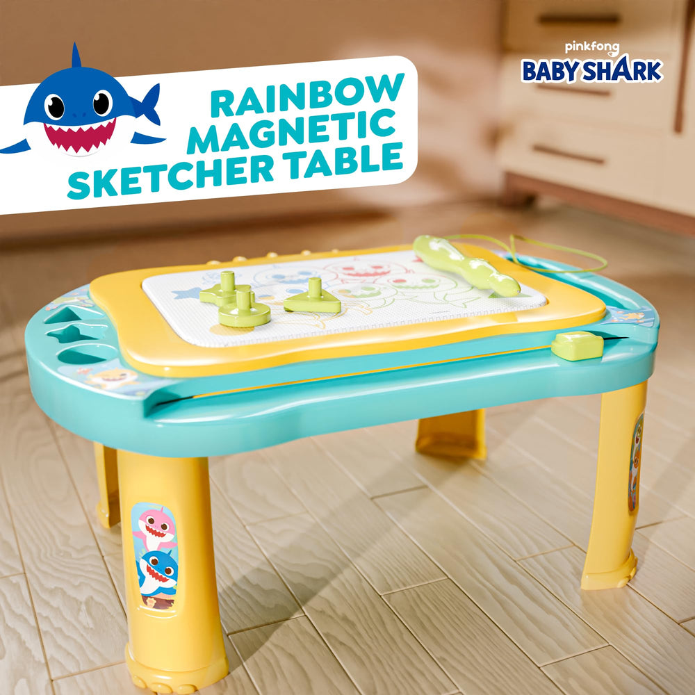 Lollipop Baby Shark magnetic board enables mess-free drawing without markers.