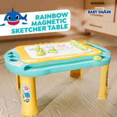 Lollipop Baby Shark magnetic board enables mess-free drawing without markers.