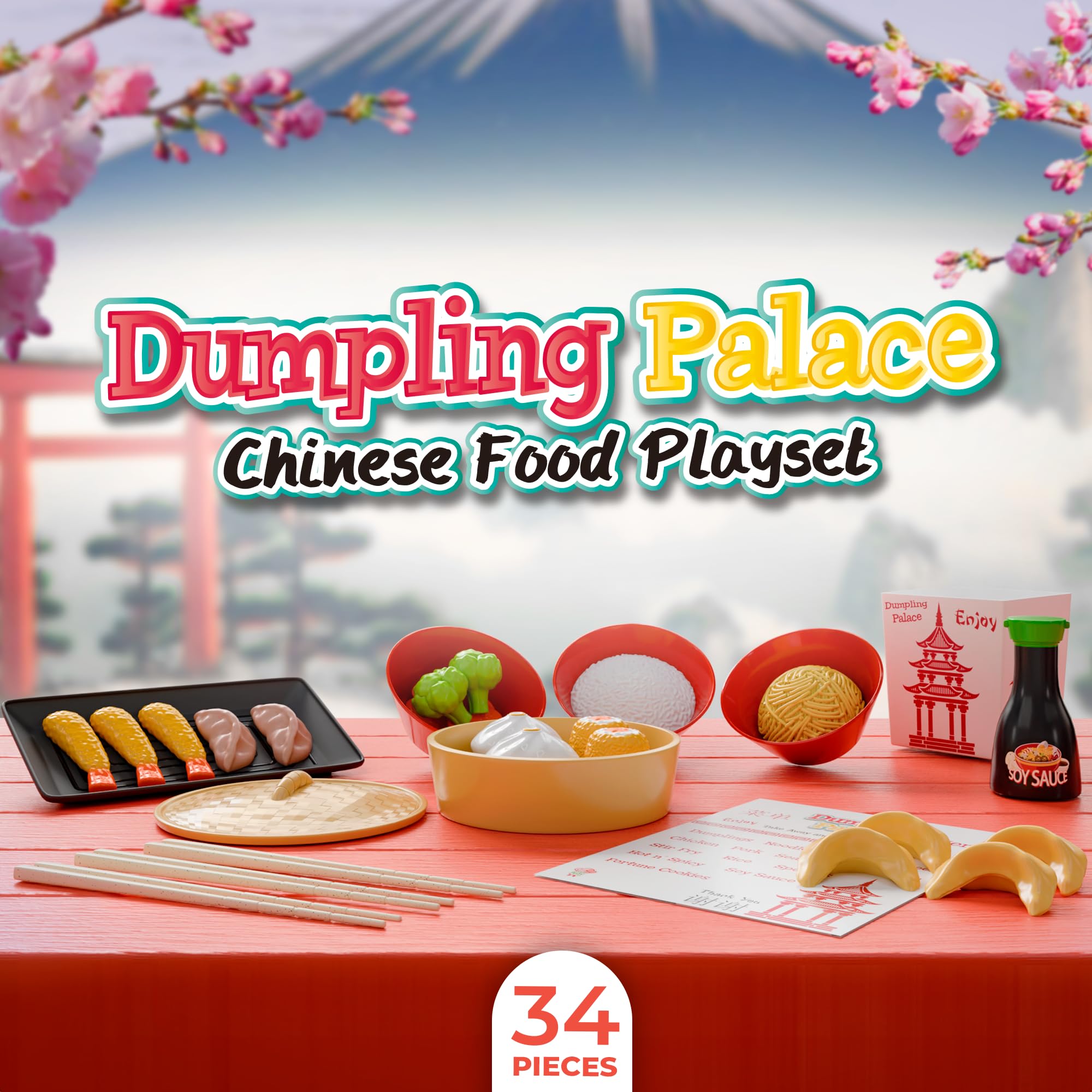 Lollipop Dumpling Palace noodles show flexible strands for sensory play