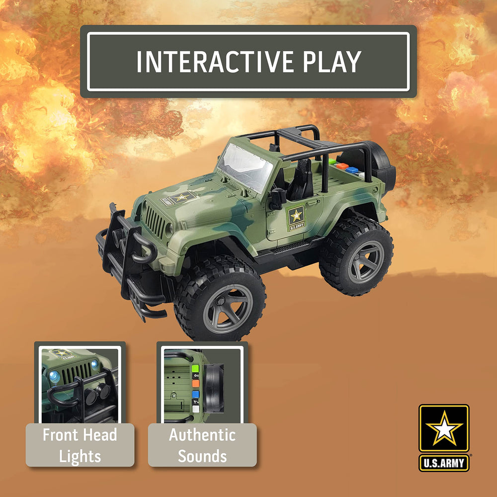 Durable off-road toy that rolls over obstacles during imaginative play.