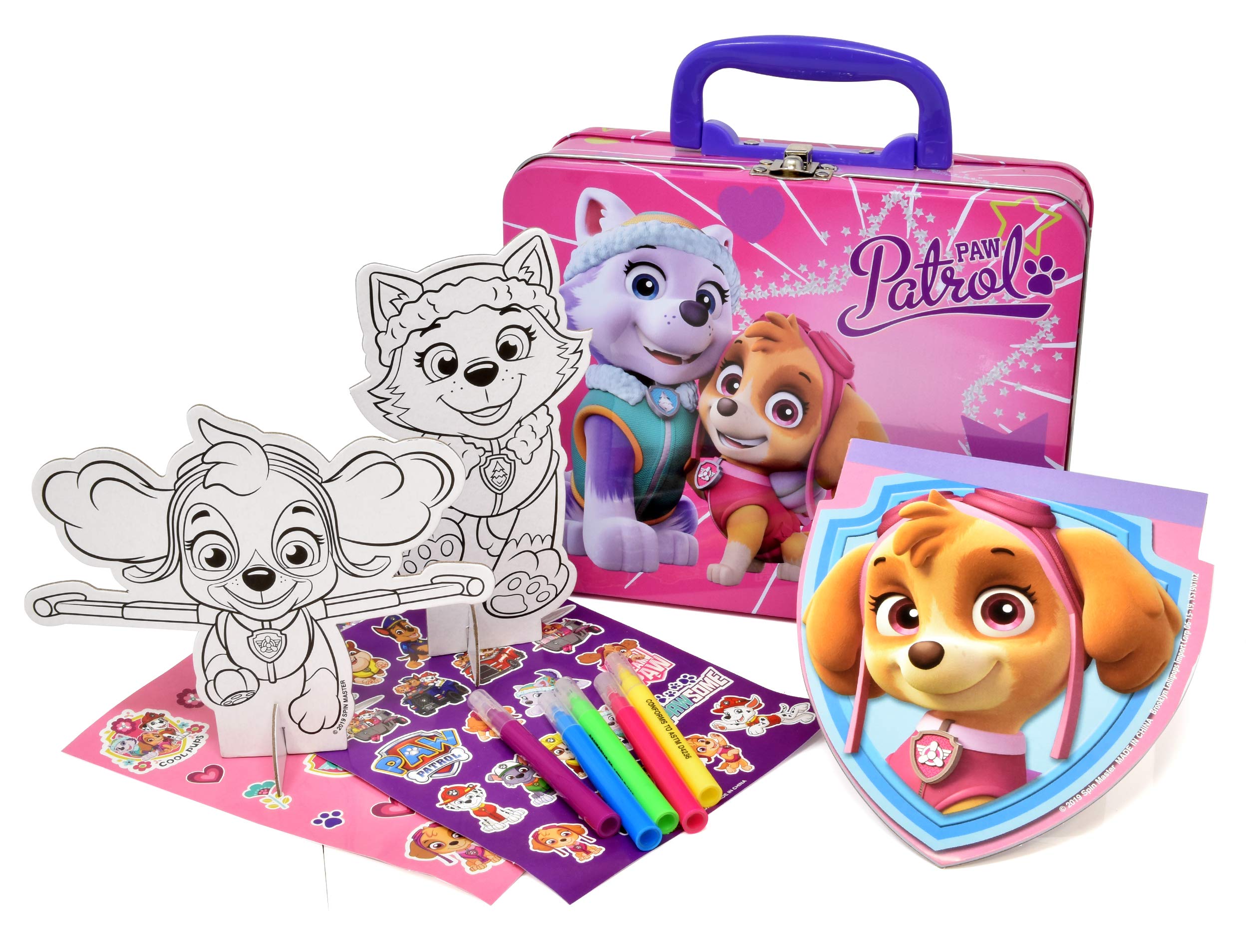 Lollipop Paw Patrol markers in the tin offer mess-free coloring on the go.