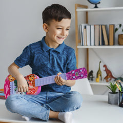 Lollipop Paw Patrol Party Ukulele held by small hands, perfect starter instrument