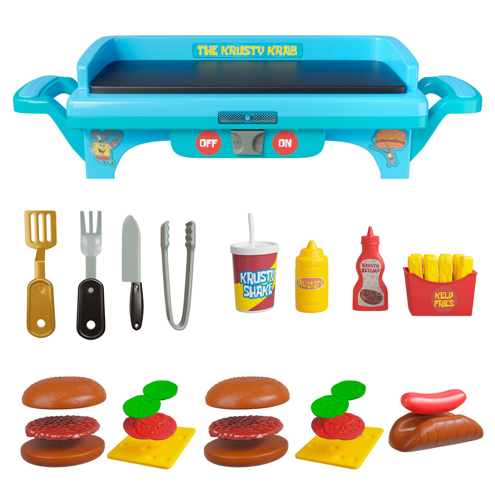 Lollipop Spongebob grill playset fake-food for kid-friendly role play.