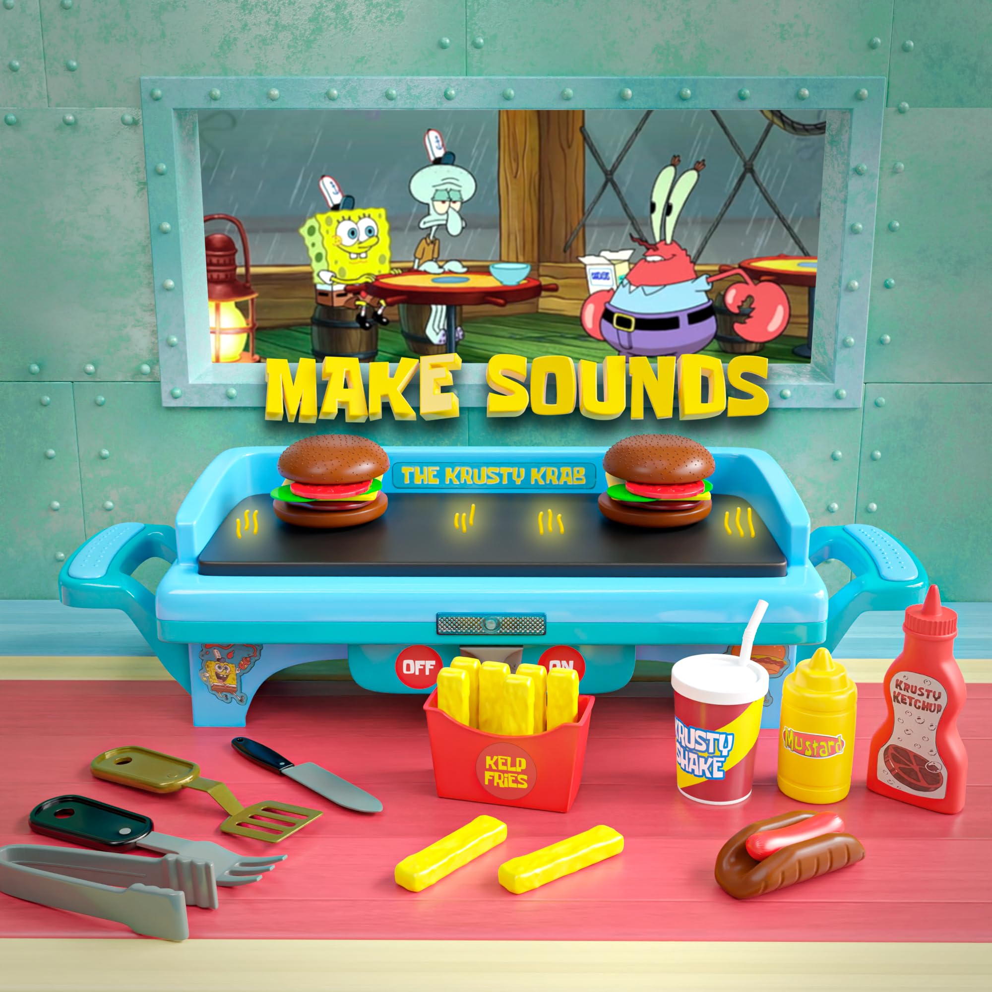 Lollipop Spongebob grill playset krabby-patties for imaginative meals.