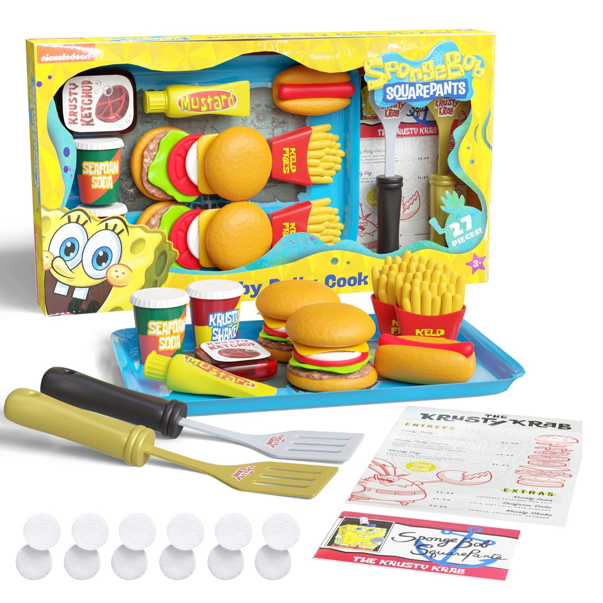 Lollipop Spongebob kitchen playset Krusty Krab tray for imaginative pretend meals.