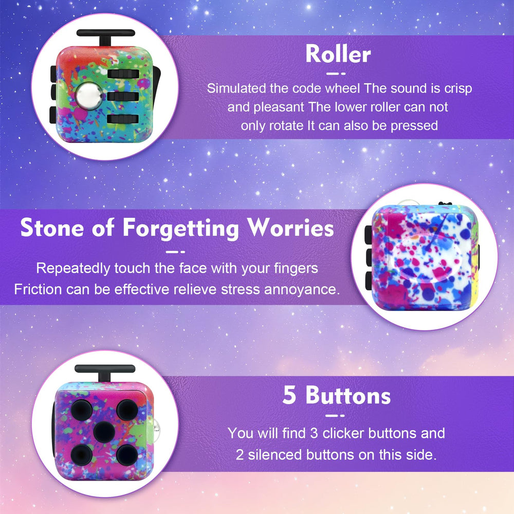 Lollyx fidget cube press button for quiet, portable relief.