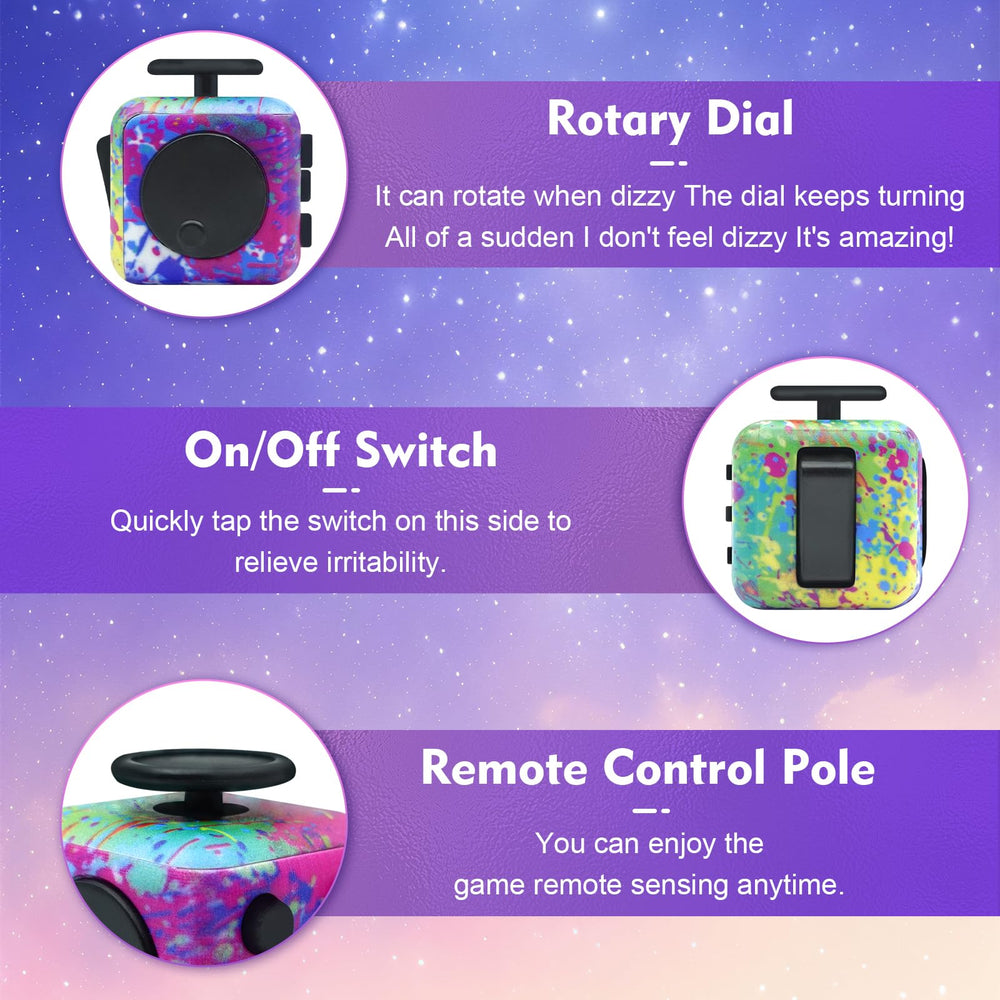 Lollyx fidget cube rotate mode to aid focus during tasks.