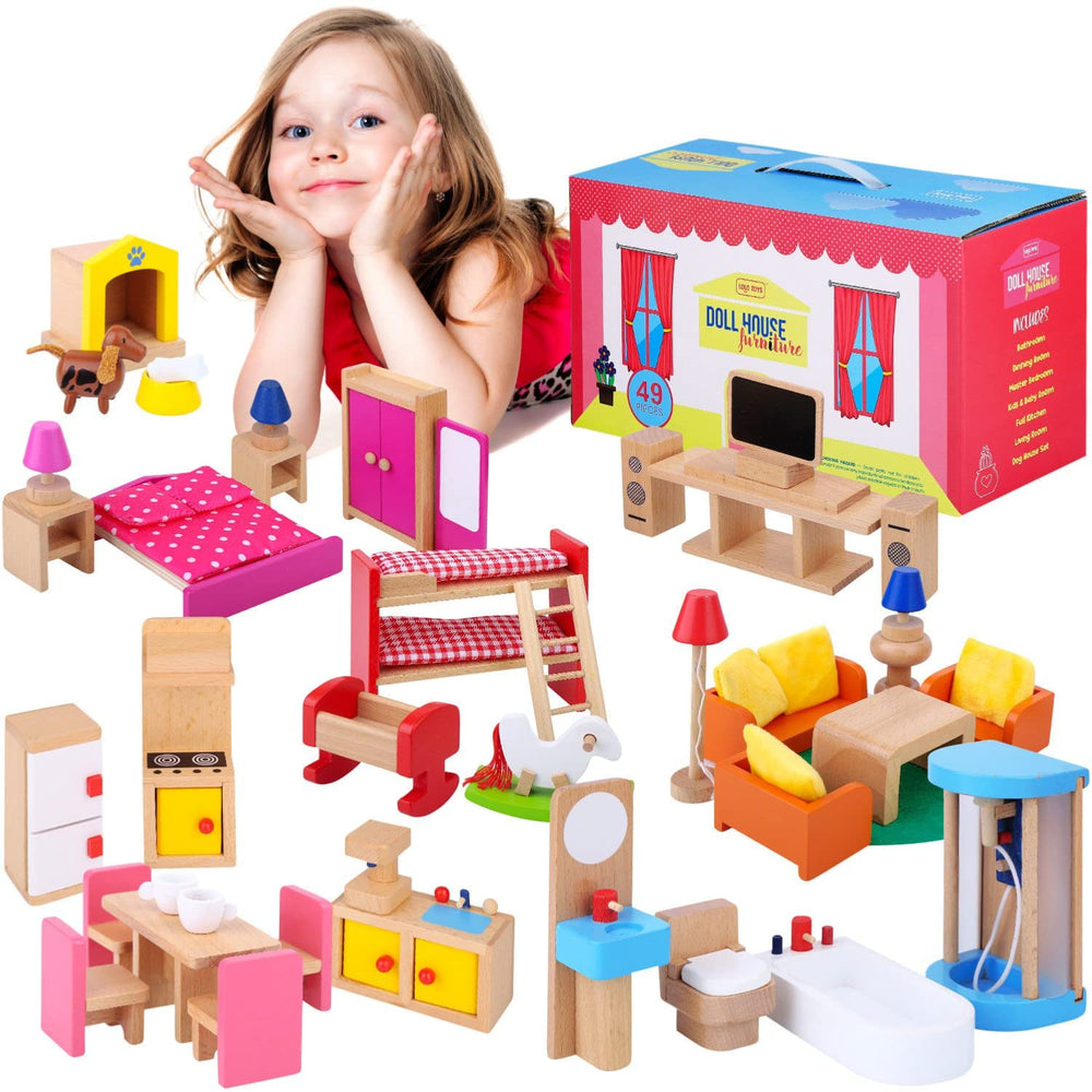 LOLO TOYS premium dollhouse bathroom set for imaginative daily play