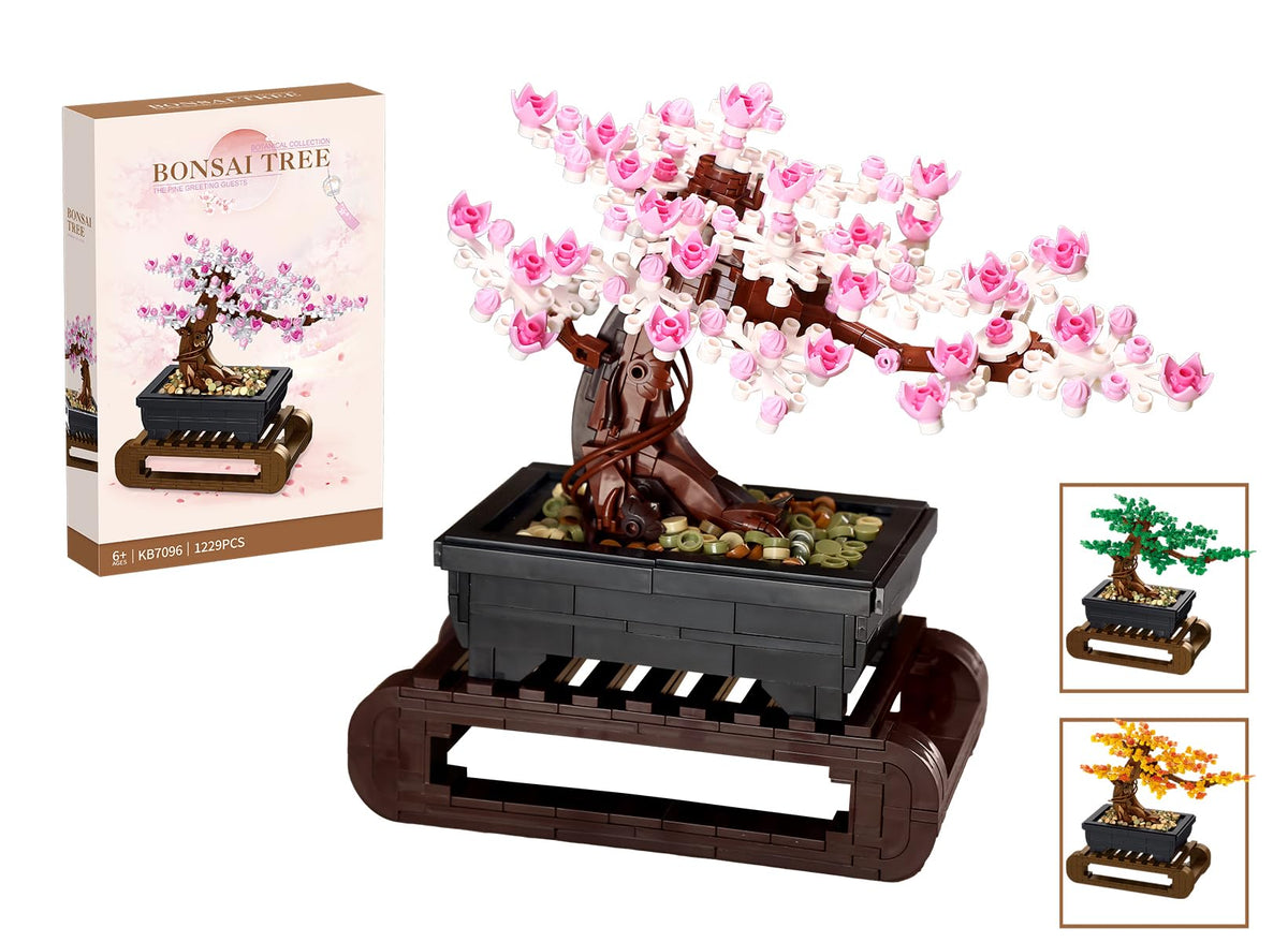 LOMBEE Cherry Blossom Tree building set assembly view for a soothing home crafting experience.