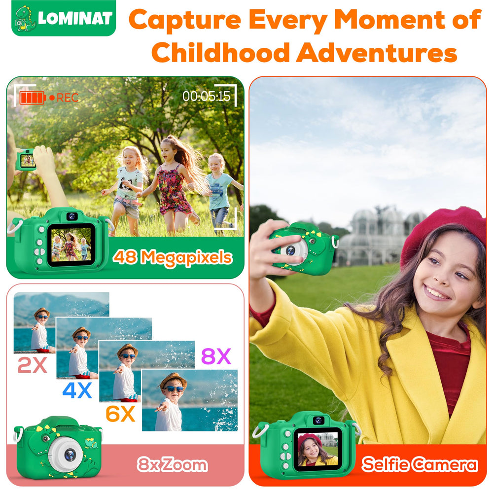 LOMINAT 32GB SD card included for extra storage on adventures