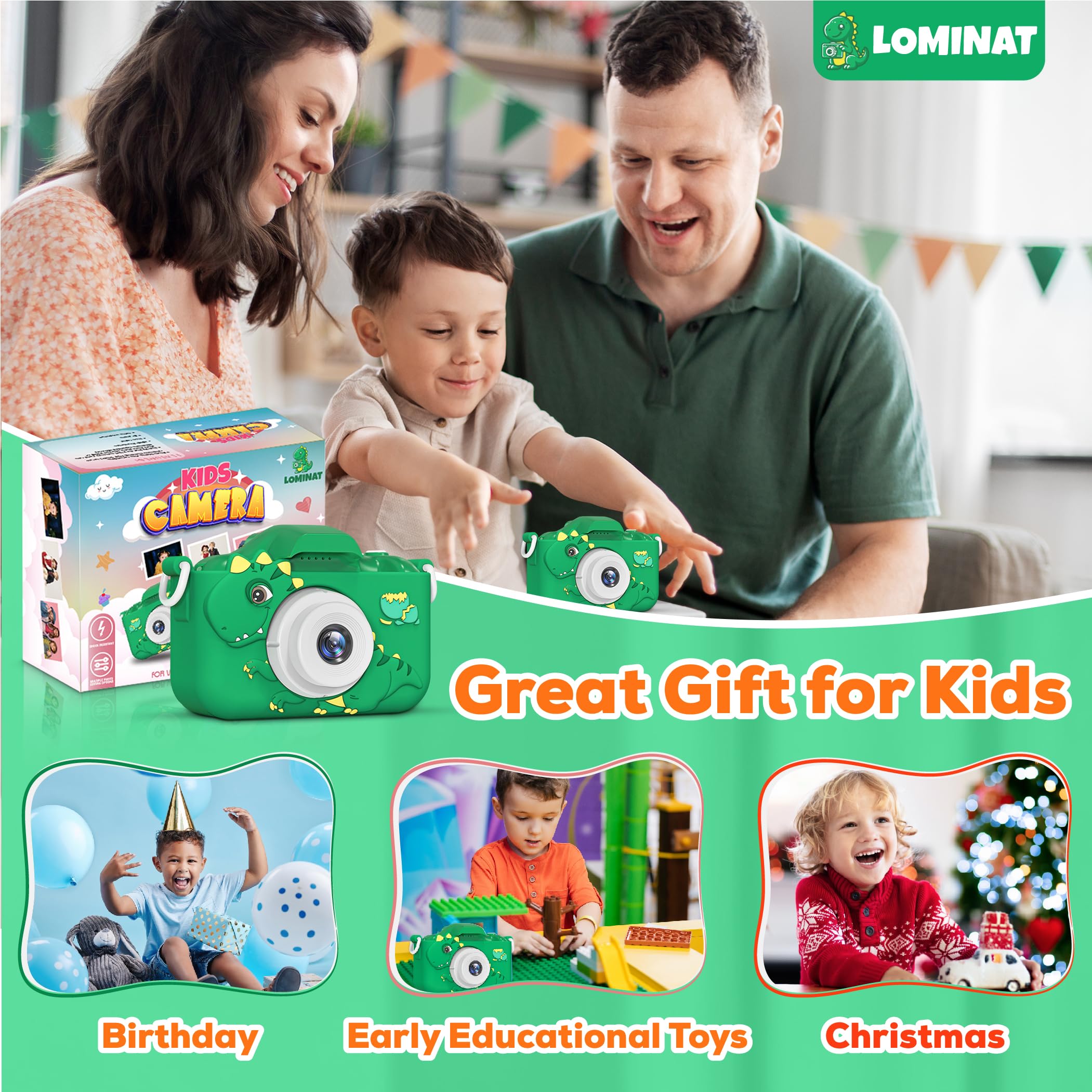 LOMINAT built-in games and filters spark creativity