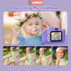 LOMINAT Unicorn Kids Camera purple creative filters, personalize photos