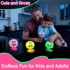 Lomkiwe glow-in-the-dark puking ball with silly face for night play.
