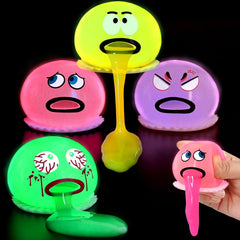 Lomkiwe puking-sucking slime ball glows in the dark for playful stress relief.