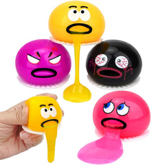 Lomkiwe puking slime ball with goofy face for stress relief and party laughs