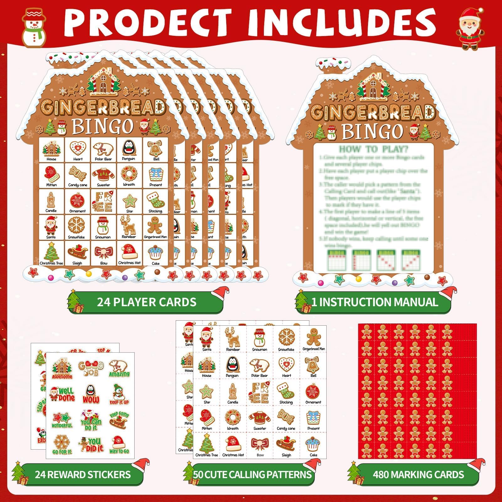 Lonfliness Christmas Gingerbread Bingo calling cards spark festive play.
