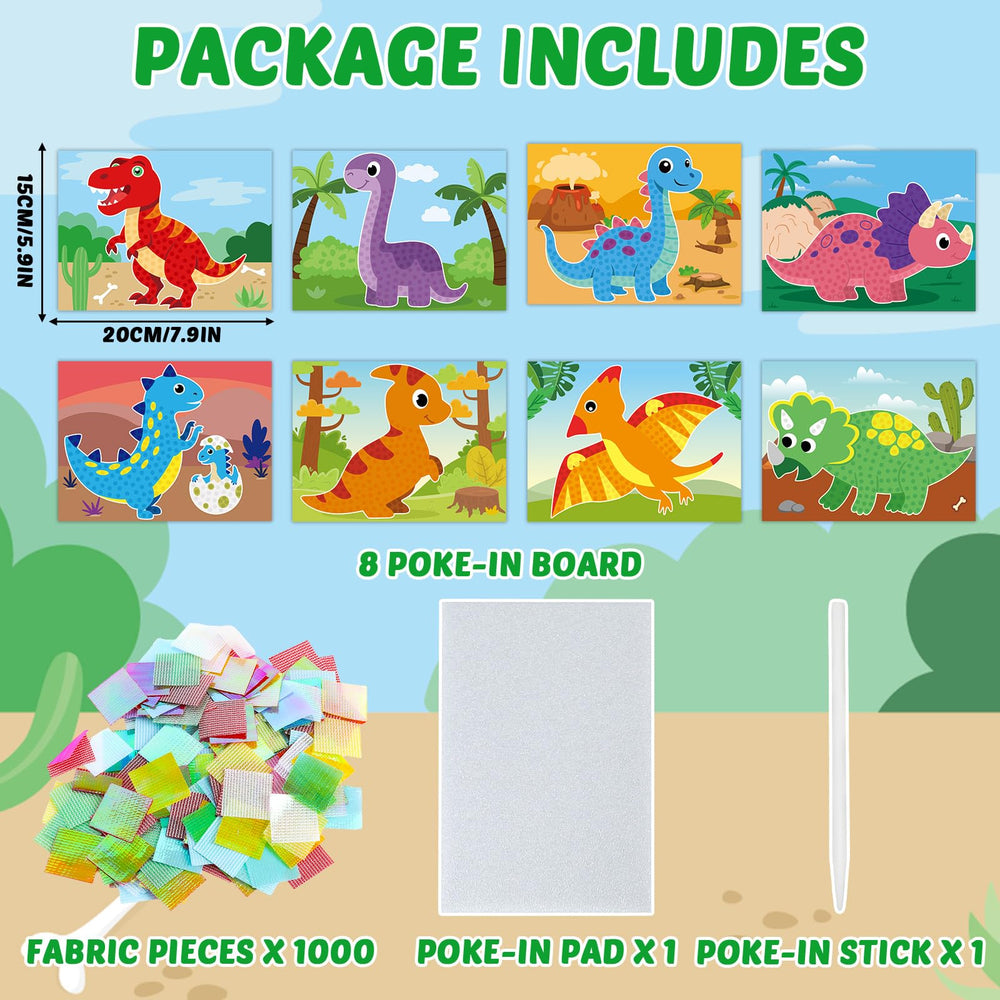 Lonfliness Triceratops poke-in board for kid-friendly craft projects.