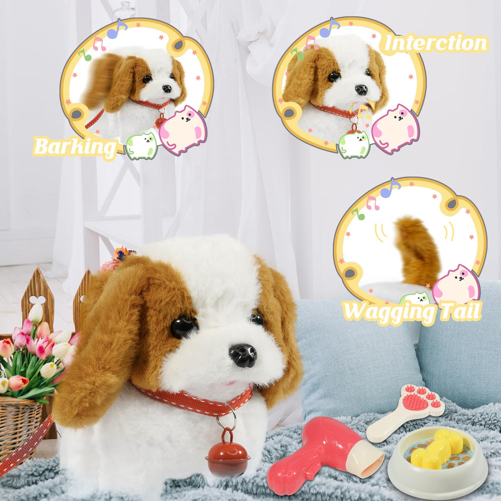 Lonfypeng plush dog with barking motion invites realistic kid–pet role play