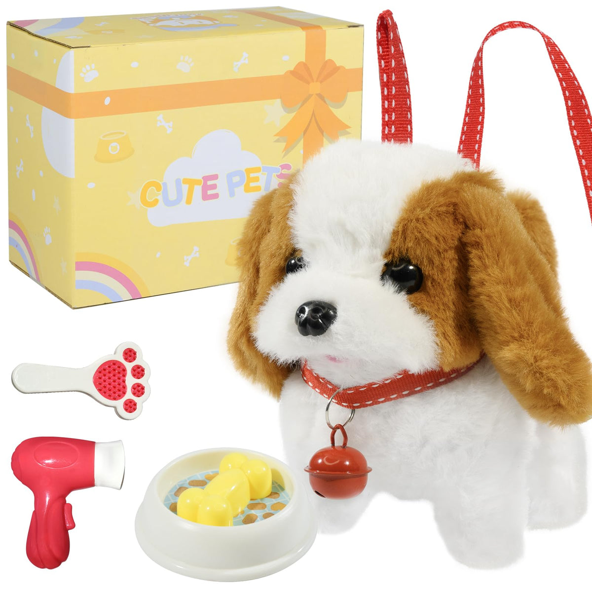 Lonfypeng plush dog walking toy shows interactive movement for engaging pretend play