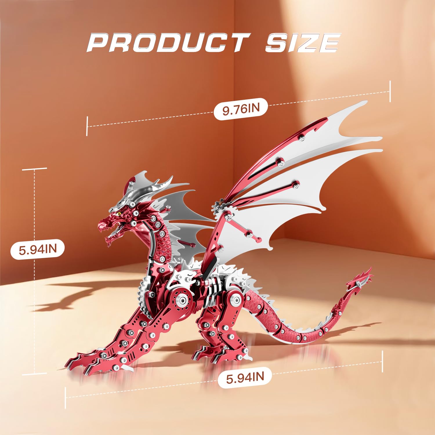 LONGPIN dragon model on desk as a striking steampunk ornament.
