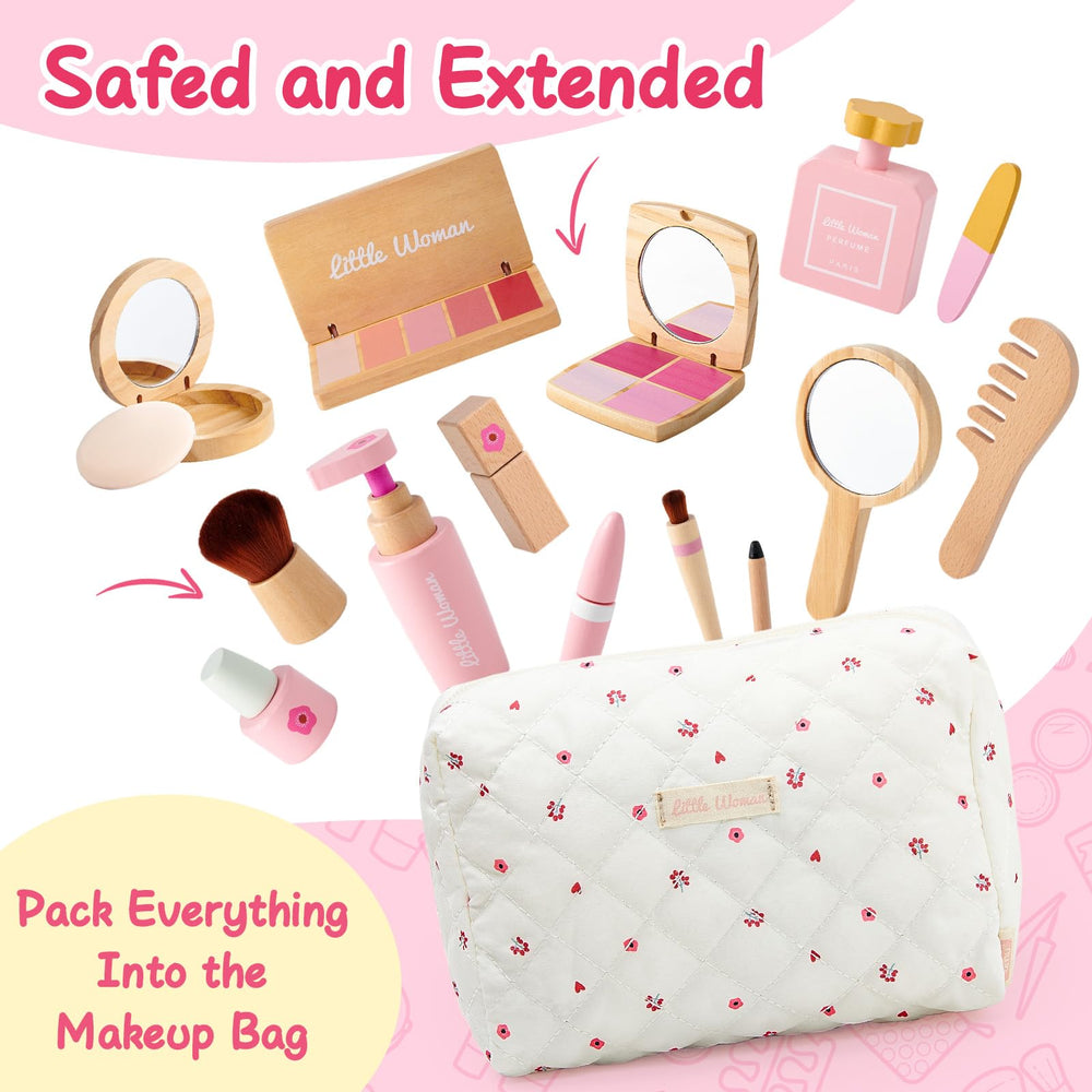 Lonico wooden makeup kit blush tray for rosy pretend looks