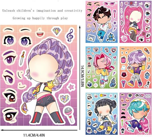 Lonvichtt K-pop Demon Hunters 32-pack stickers ideal for laptops and water bottles.
