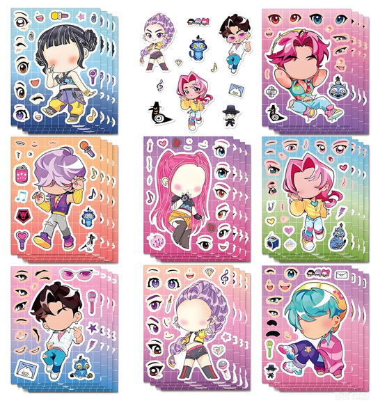 Lonvichtt K-pop Demon Hunters stickers with eight bold designs for expressive journal art.