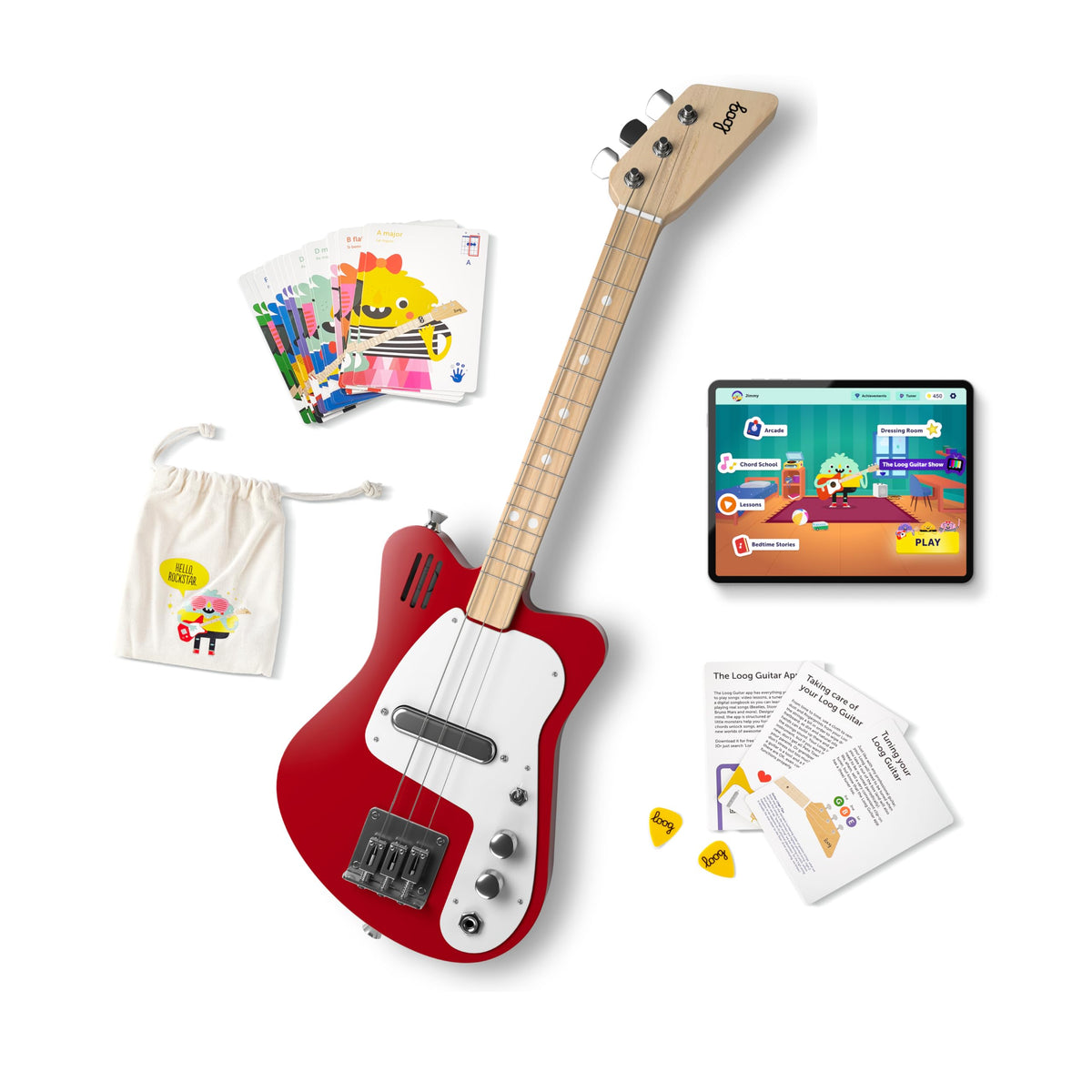 Loog Mini electric guitar with built-in amp for kid-friendly sound exploration