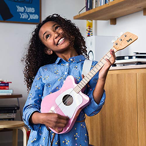 Loog Mini packaging with guitar shown as a ready-to-gift set