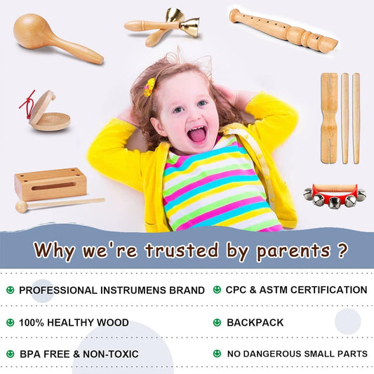LOOIKOOS natural wooden xylophone for sensory play and coordinating hand movements