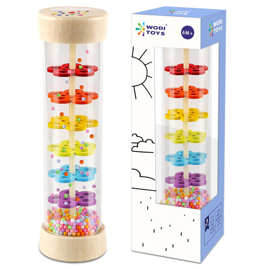 LOOIKOOS Rainmaker wooden rain stick soothing rain sounds for baby's sensory development