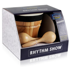 LOOIKOOS toddler wooden drum set boosts rhythm awareness during creative play.