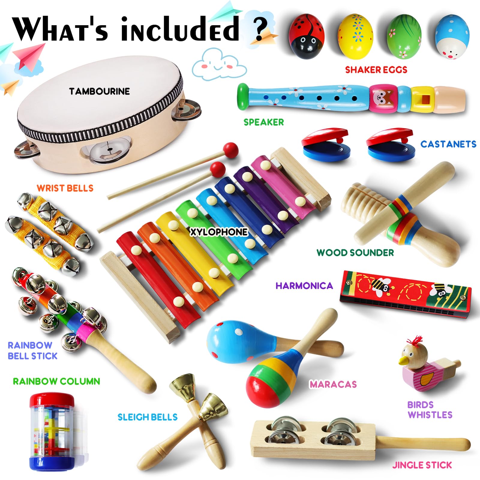 LOOIKOOS toddler tambourine for hands-on percussion and family music time.