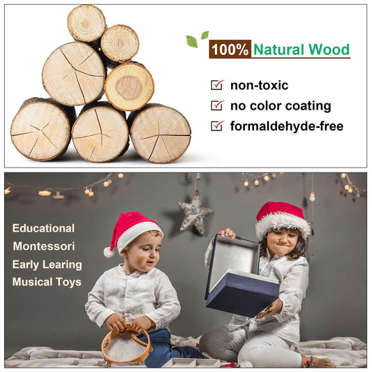 LOOIKOOS toddler wooden xylophone encourages musical sensitivity through color-coded notes.